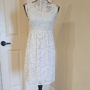 Chelsea & Violet Ivory Lace Midi Dress